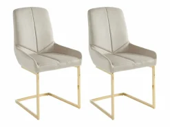 Vente-unique Conjunto de 2 sillas de terciopelo y metal - - BERLONA