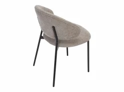 Vente-unique Conjunto de 4 sillas en tejido texturizado y metal negro - Taupe - VOSINIA