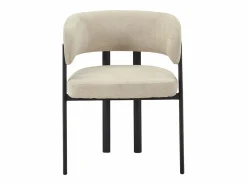 Vente-unique Conjunto de 6 sillas en tela y metal negro - - CIBARO