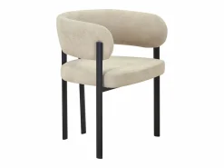 Vente-unique Conjunto de 6 sillas en tela y metal negro - - CIBARO