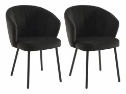 Best Conjunto de 2 sillas en tela y metal - - TANURY Sillas Y Lotes De Sillas