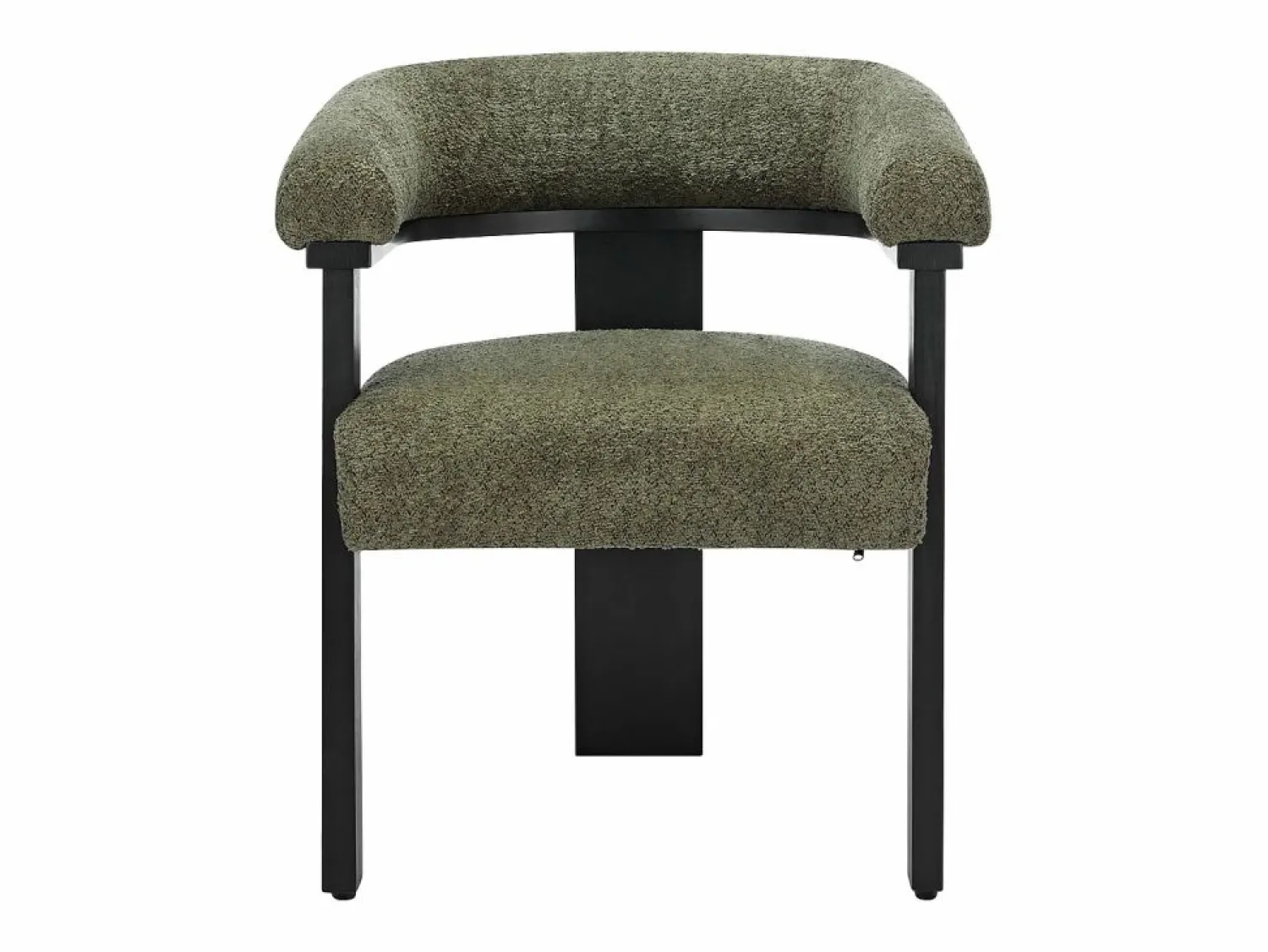 Clearance Vente-unique Conjunto de 2 sillas en tela bouclé y madera de hevea - Verde caqui y negro - LIVELIA Negro / Caqui