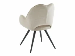 Maison Céphy Conjunto de 6 sillas giratorias con reposabrazos en tela y metal negro - - GULSUN