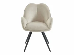 Online Maison Céphy Conjunto de 2 sillas giratorias con reposabrazos en tela y metal negro - - GULSUN Beige
