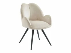 Online Maison Céphy Conjunto de 2 sillas giratorias con reposabrazos en tela y metal negro - - GULSUN Beige