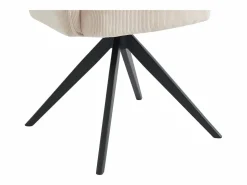 Clearance Conjunto de 2 sillas giratorias de terciopelo acanalado y metal negro - - KONYA Sillas Y Lotes De Sillas