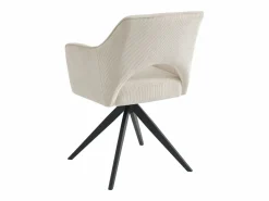 Clearance Conjunto de 2 sillas giratorias de terciopelo acanalado y metal negro - - KONYA Sillas Y Lotes De Sillas