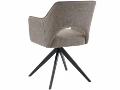 Best Vente-unique Conjunto de 6 sillas pivotantes Con reposabrazos de tela y metal - Gris - KONYA Topo