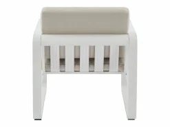 Outlet MYLIA Conjunto de 2 sillones de jardín de aluminio - con cojines beige - LOMIA de Blanco