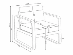 Outlet MYLIA Conjunto de 2 sillones de jardín de aluminio - con cojines beige - LOMIA de Blanco