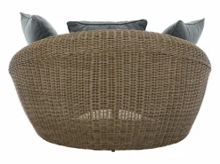 Discount Conjunto de 2 sillones de jardín de resina trenzada natural oscuro - WHITEHEAVEN de Salones De Jardín
