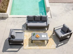 Hot Conjunto de 2 sillones de jardín de aluminio - antracita - MOLOKAI Salones De Jardín