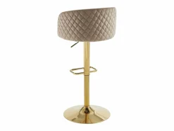 Clearance Vente-unique Conjunto de 2 taburete de bar de terciopelo y metal dorado - Altura ajustable - - PERLANITA Beige