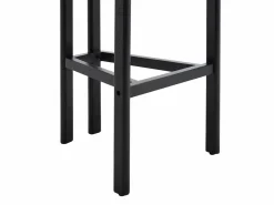 Vente-unique Conjunto de 2 taburetes de bar en tela texturizada y madera de hevea negra - - YELAZ