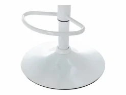 Clearance Conjunto de 2 taburetes de bar de tela y metal blanco - Beige - KIYOLA Muebles De Bar|Taburete Alto