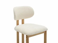 Hot Conjunto de 2 taburetes de bar en tela texturizada y madera de hevea - - YELAZ Taburete Alto|Muebles De Bar