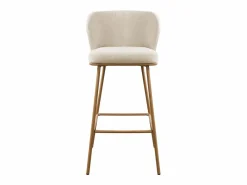 Vente-unique Conjunto de 2 taburetes de bar en tela texturizada y metal con efecto madera - y Natural - SENORASE