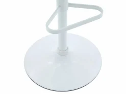 Outlet Vente-unique Conjunto de 2 taburetes de bar de terciopelo y metal blanco - Altura ajustable - Crema - PEGA Crema / Blanco