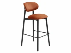 Discount Conjunto de 2 taburetes de terciopelo y metal negro - - LAKABI Muebles De Bar|Taburete Alto