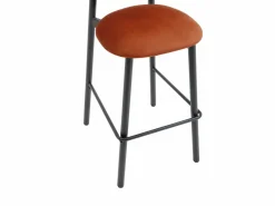 Discount Conjunto de 2 taburetes de terciopelo y metal negro - - LAKABI Muebles De Bar|Taburete Alto