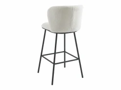 Online Conjunto de 2 taburetes de bar en tela bouclé y metal - - SENORASE Muebles De Bar|Taburete Alto