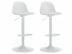 Conjunto de 2 taburetes de bar de polipropileno y metal - - XAFY Muebles De Bar|Taburete Alto