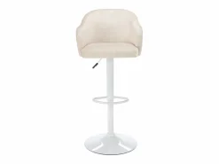 New Vente-unique Conjunto de 2 taburetes de bar de tela y metal - y blanco - CARSTEN Crema