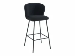 Vente-unique Conjunto de 2 taburetes de bar de felpa y metal - - SENORASE