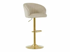 Vente-unique Conjunto de 2 taburetes de bar de terciopelo y metal - Altura regulable - - DORALIZ