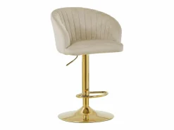 Vente-unique Conjunto de 2 taburetes de bar de terciopelo y metal - Altura regulable - - DORALIZ