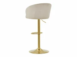 Vente-unique Conjunto de 2 taburetes de bar de terciopelo y metal - Altura regulable - - DORALIZ