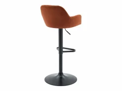 Online Vente-unique Conjunto de 2 taburetes de bar de terciopelo y metal - Altura ajustable - - ELEANA Terracota