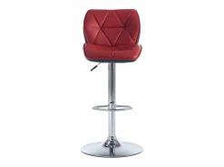 Vente-unique Conjunto de 2 taburetes de bar en piel sintética y acero cromado - Altura regulable - - CALVIN