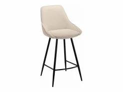 Vente-unique Conjunto de 2 taburetes de bar de terciopelo acanalado y metal negro - - MASURIE