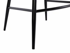 Vente-unique Conjunto de 2 taburetes de bar de terciopelo acanalado y metal negro - - MASURIE
