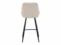 Vente-unique Conjunto de 2 taburetes de bar de terciopelo acanalado y metal negro - - MASURIE