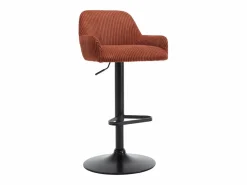 Vente-unique Conjunto de 2 taburetes en pana y metal negro - Altura regulable - - LILIYA