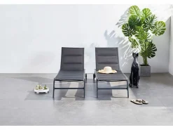 Clearance Conjunto de 2 tumbonas de aluminio LISBOA Tumbona
