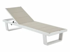 MYLIA Conjunto de 2 tumbonas de aluminio y textilene - y blanco - NABUNA de