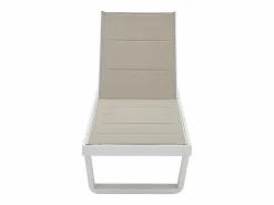 MYLIA Conjunto de 2 tumbonas de aluminio y textilene - y blanco - NABUNA de