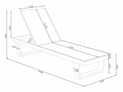 MYLIA Conjunto de 2 tumbonas de aluminio y textilene - y blanco - NABUNA de