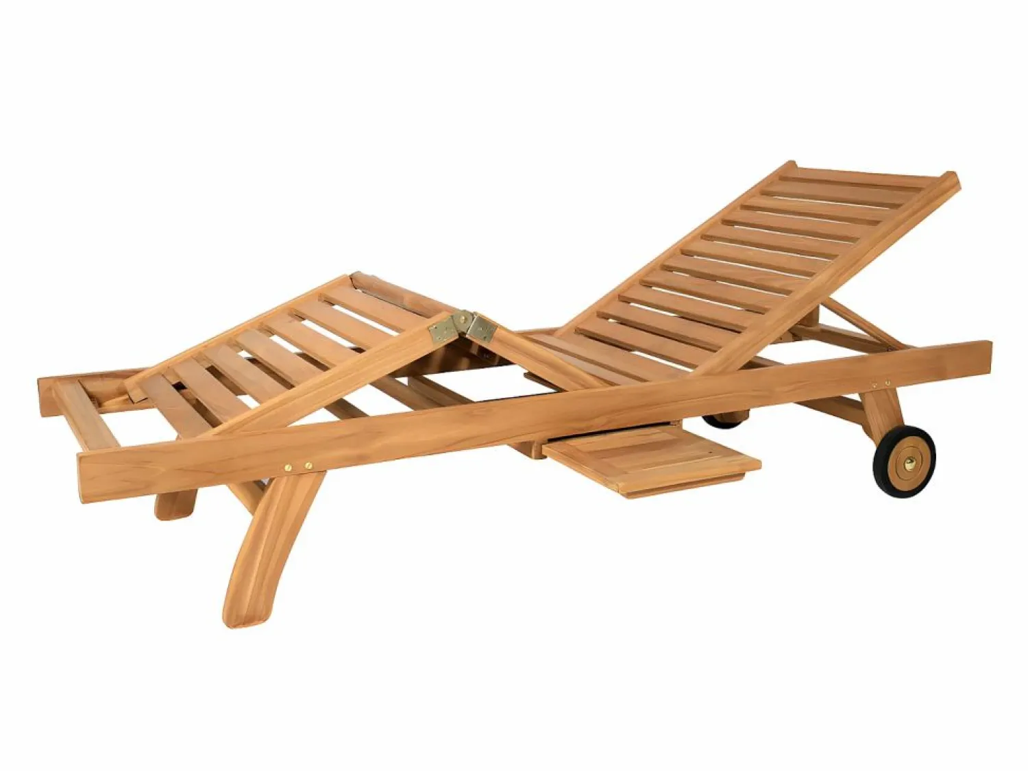 Hot Conjunto de 2 tumbonas multiposiciones de teca - Natural claro - BYBLOS II de Tumbona