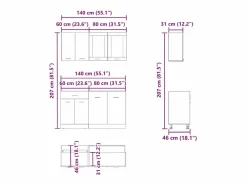 vidaxl Conjunto de armarios de cocina de 4 piezas 