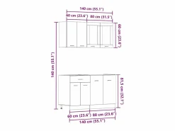 vidaxl Conjunto de armarios de cocina de 4 piezas 