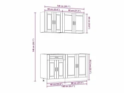 Outlet Conjunto de armarios de cocina de 4 piezas 