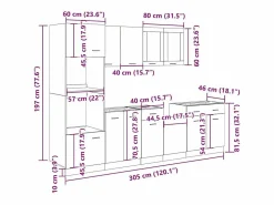 vidaxl Conjunto de armarios de cocina de 7 piezas "Lyon" de, madera de ingeniería envejecida