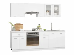 vidaxl Conjunto de armarios de cocina de 8 piezas "Lyon" de madera de ingeniería blanca