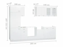 vidaxl Conjunto de armarios de cocina de 8 piezas 