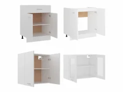 Best vidaxl Conjunto de armarios de cocina de 4 piezas 