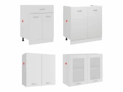 Best vidaxl Conjunto de armarios de cocina de 4 piezas 